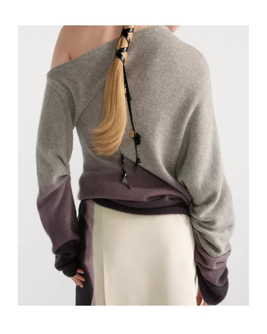 Dior Gray Oversized Asymmetric Sweater