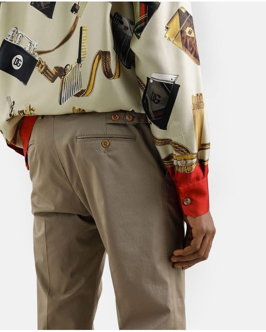 Dolce & Gabbana Gray Logo-Embroidered Trousers for men
