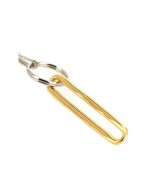 Jil Sander White Ring Pendat Chain-Linked Necklace