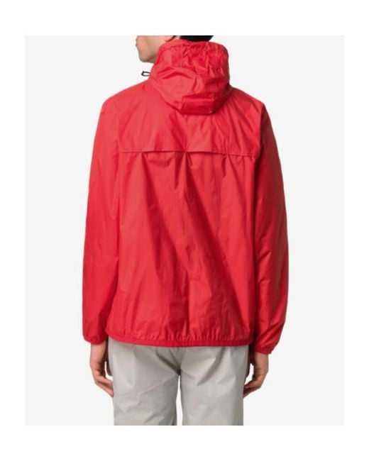 K-Way Red Le Vrai 4 0 Claude Zip Hooded Jacket for men