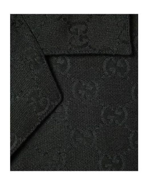 Gucci Black Gg Bowling Shirt for men