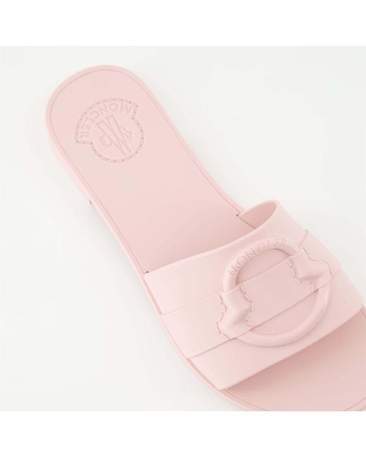 Moncler Pink Mon Logo Detailed Slides