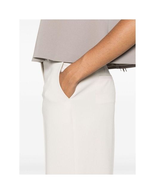 Theory White Admiral Crepe Straight-Leg Pants