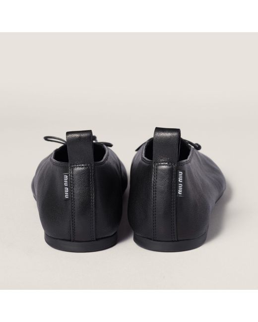 Miu Miu Black Round-Toe Ballerinas
