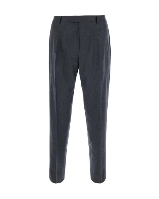 Low Brand Blue Casual Trousers With Belt Loops for men