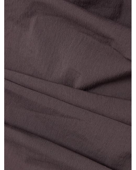 St. Agni Purple Strapless Tie-Back Crinkled Cotton-Blend Maxi Dress