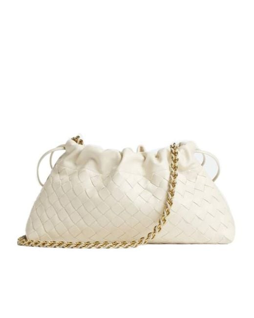 Bottega Veneta Natural Intrecciato Drawstring Shoulder Bag