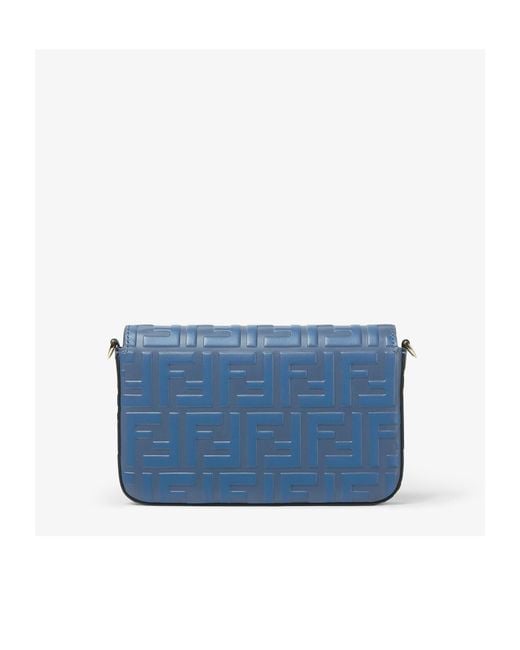 Fendi Blue Ff Diamonds Chain-Linked Wallet