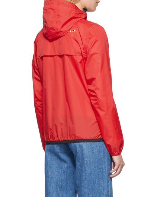 COMME DES GARÇONS PLAY Pink Comme Des Garçons Play X K-Way Logo Patch Zip-Up Jacket for men