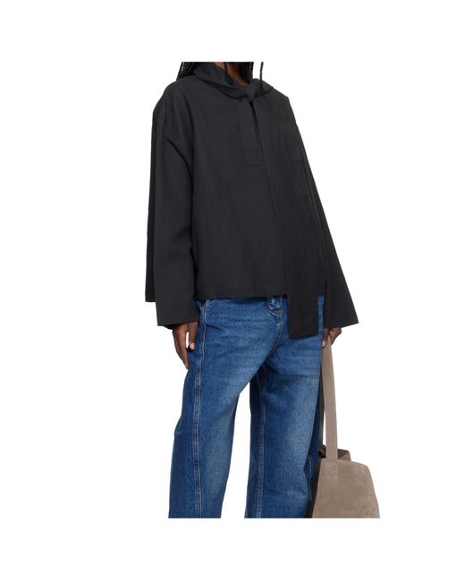 Studio Nicholson Blue Colts Tie Neck Top