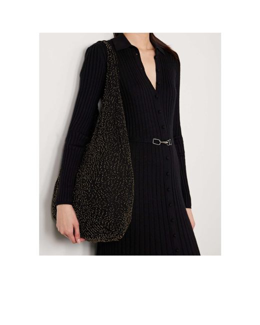 Gabriela Hearst Black Manasa Beaded Shoulder Bag