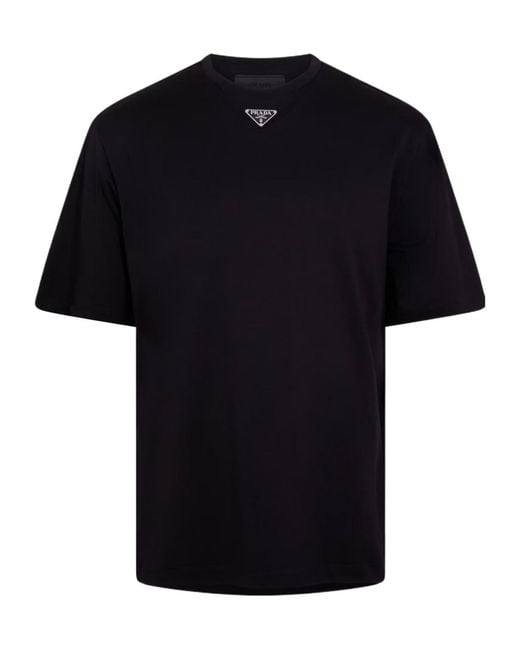 Prada Black Interlock Logo T-Shirt for men