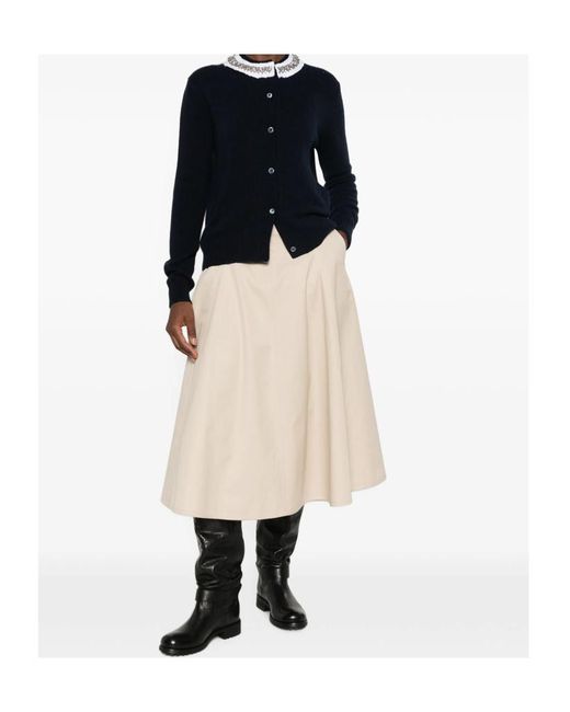 Prada Blue Embellished Button-Up Cardigan