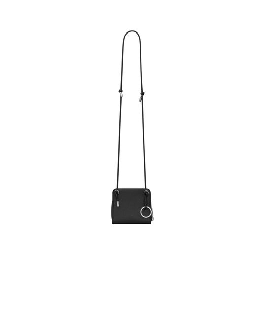 Saint Laurent White Paris Lanyard Wallet for men