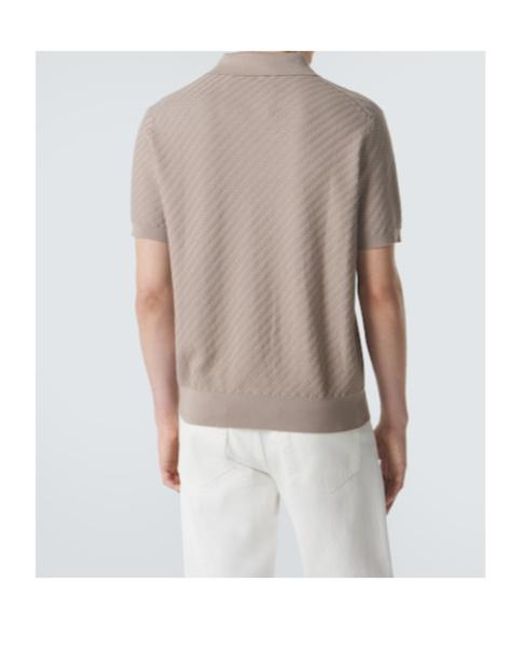 Brioni White Cotton, Silk And Cashmere Polo Shirt for men