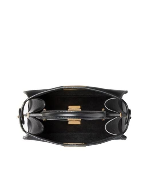 Fendi Black Peekaboo Iseeu Small Leather Bag Embroidered With Mirrors