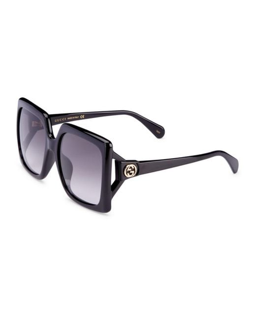 Gucci White Eyewear Square Frame Sunglasses