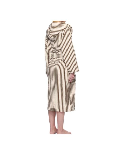 Tekla Pink Terrycloth Hooded Bathrobe for men