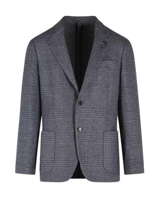 Lardini Blue Blended-Fabric Blazer for men