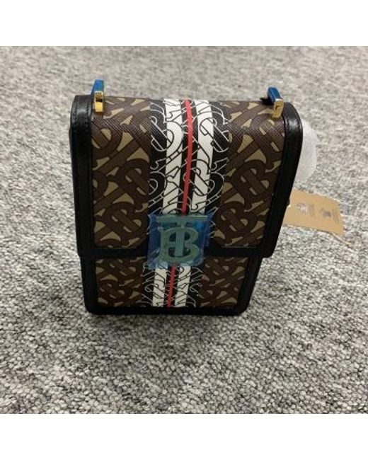 Burberry Black Robin Monogram Stripe Crossbody Bag