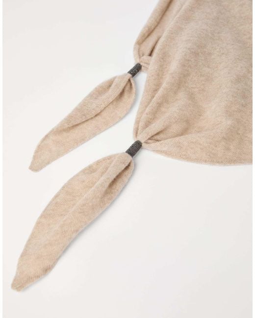 Brunello Cucinelli White Monili-Chain Scarf
