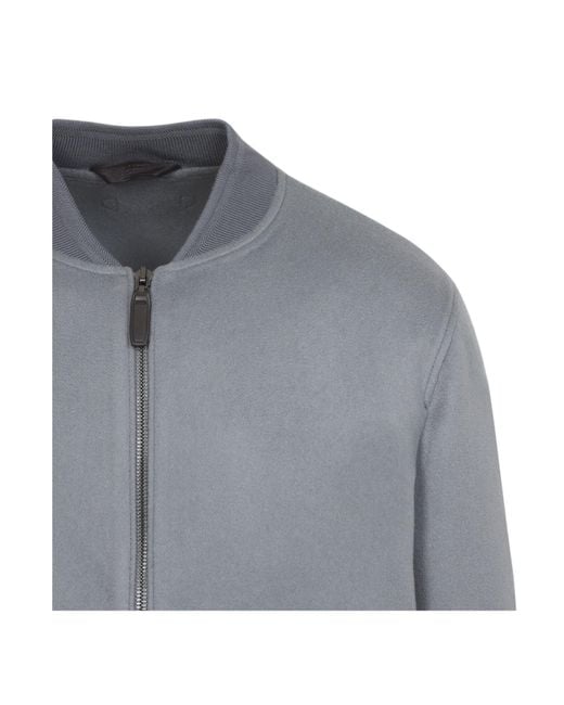 Brioni Gray Long-Sleeve Zip-Up Jacket for men