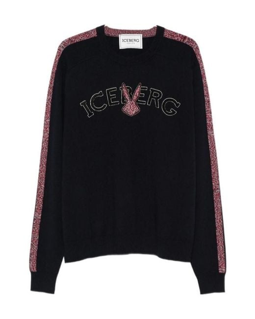 Iceberg Black Logo Sweater for men