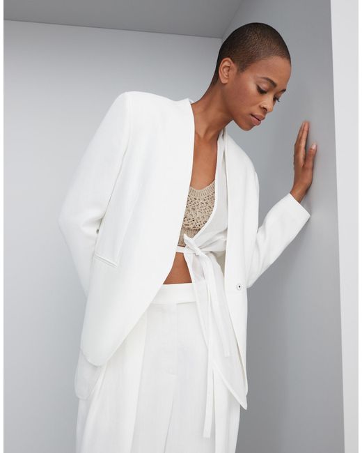 Brunello Cucinelli White Single Breasted Jacket