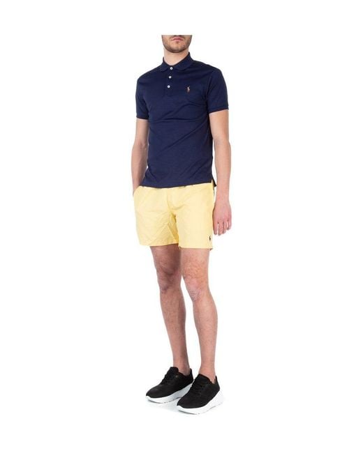 Polo Ralph Lauren Blue Logo Embroidered Short-Sleeved Polo Shirt for men