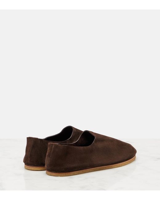 The Row Brown Perrick Suede Flats