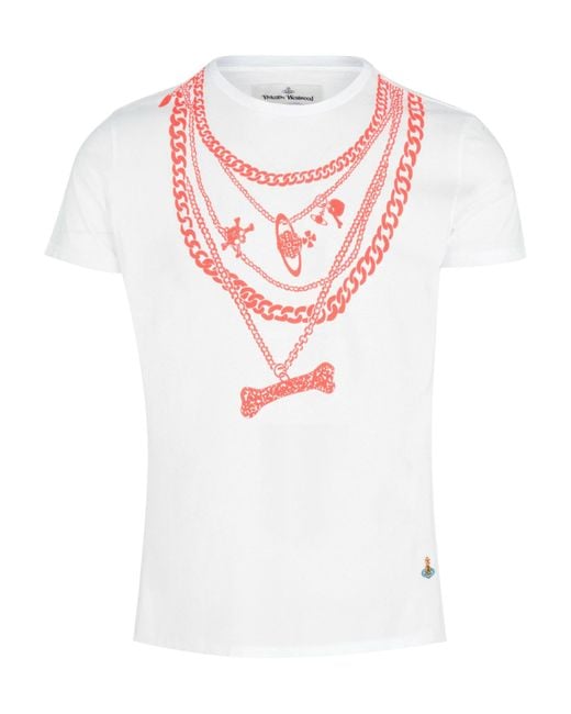 Vivienne Westwood White Chain Peru T-Shirt for men