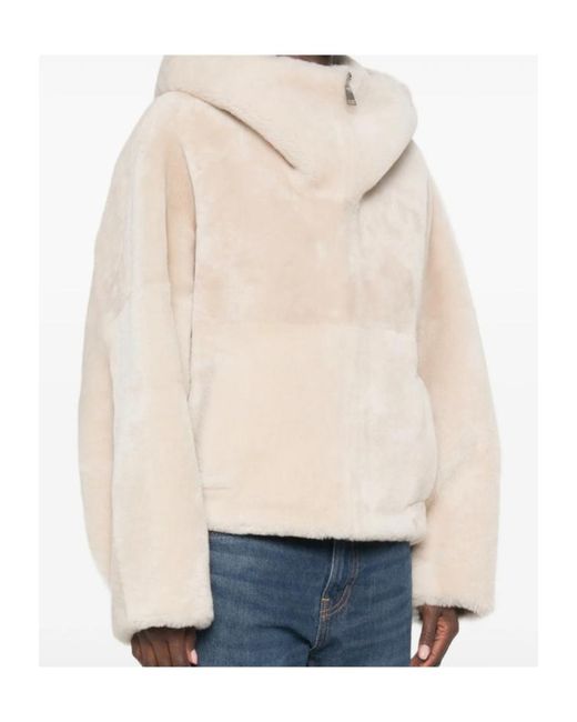 Blancha Blue Hooded Shearling Jacket