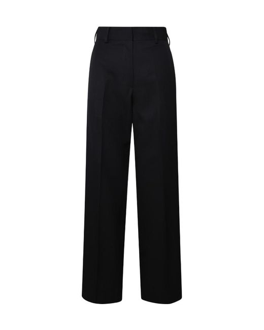 Palm Angels Black Side Stripe Detailed Straight Leg Trousers