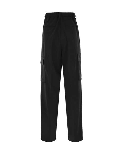 Herno Black Pleated Casual Pants