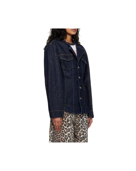 Ganni Blue Long-Sleeved Denim Jacket