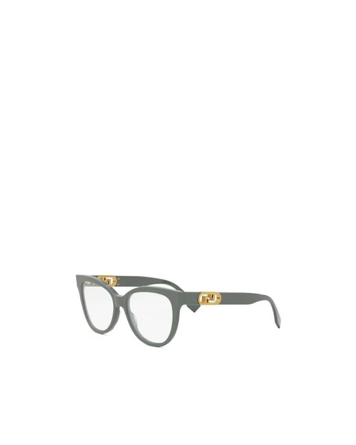 Fendi White Eyewear Cat-Eye Glasses for men