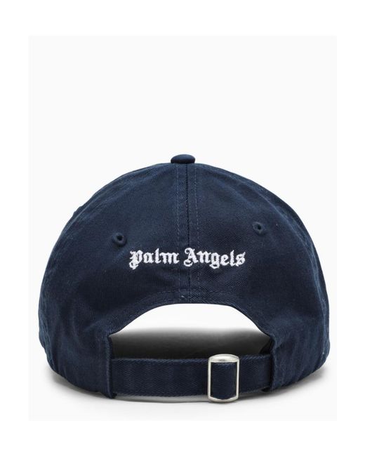 Palm Angels Blue Logo Embroidered Baseball Cap for men