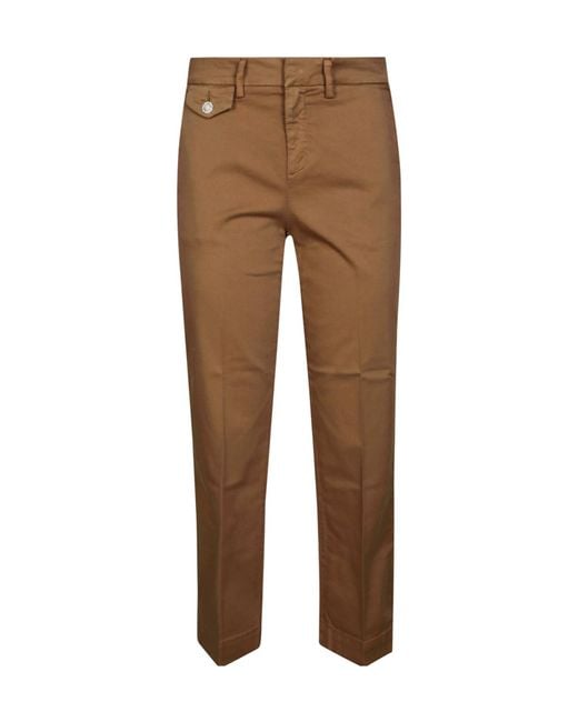Liu Jo Brown Logo Plaque Cropped Trousers