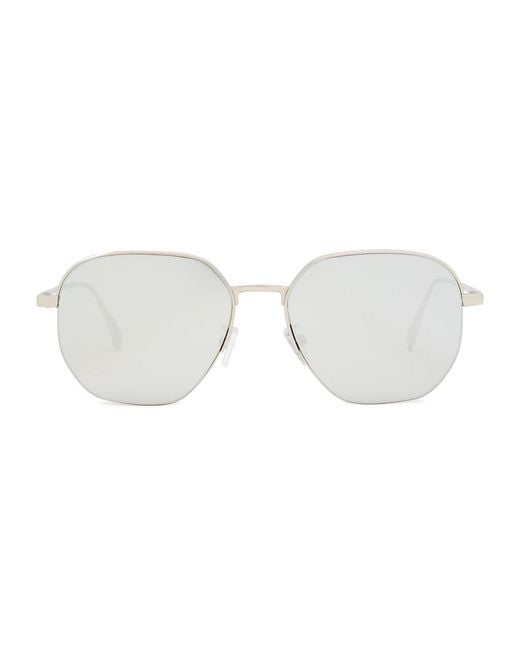 Fendi White Square-Frame Sunglasses