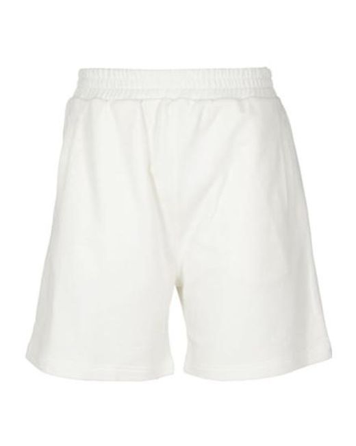 Dondup White Elastic Waist Shorts for men
