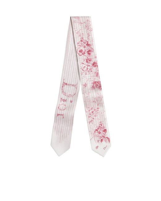 Dior Pink Pointed-Tip Silk Scarf