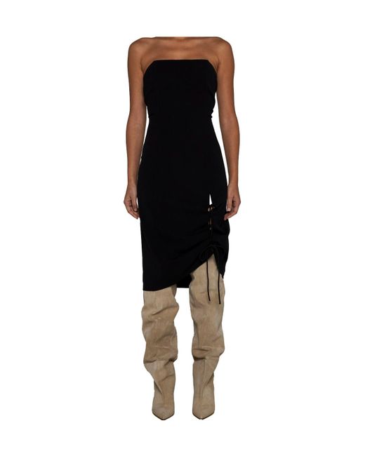 Filippa K Black Strapless Midi Dress