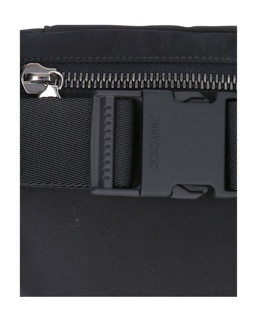 Jimmy Choo Black Finsley Logo Patch Belt Bag for men