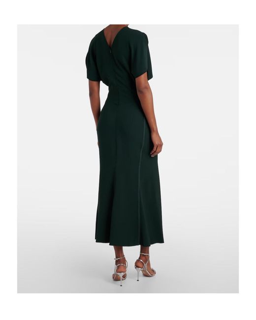 Victoria Beckham Black Gathered Midi Dress