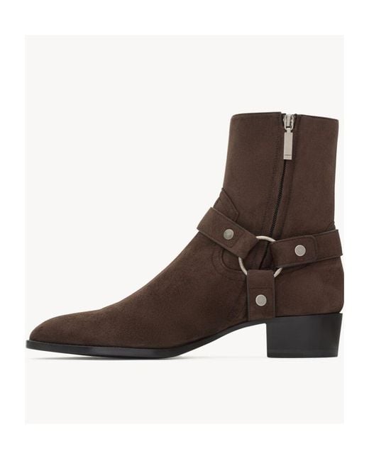 Saint Laurent Brown Wyatt Ankle Boots for men
