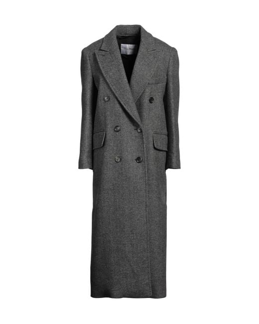 Max Mara Black Herringbone Long Coat