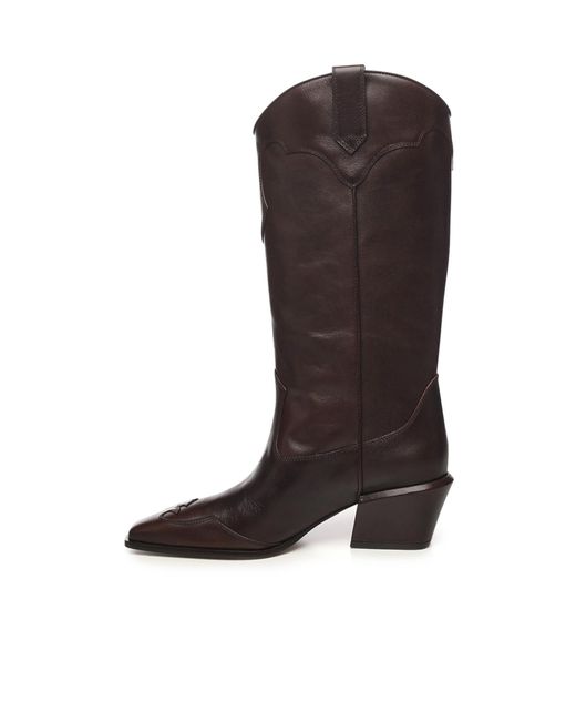 Paris Texas Brown Ebony Square-Toe Boots