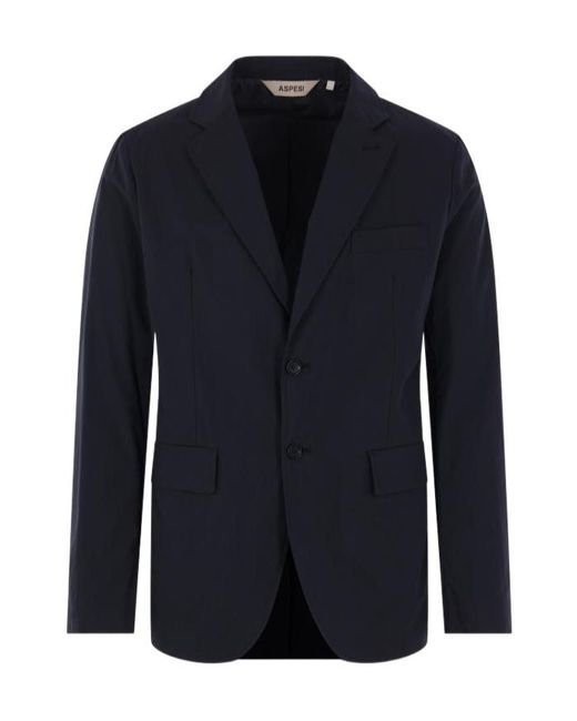 Aspesi Blue Single-Breasted Suit Jacket for men