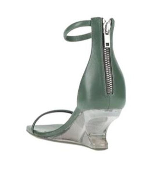 Rick Owens Green Simple Leather Sandals