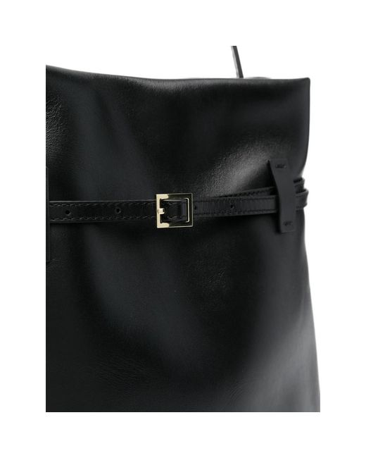 MANU Atelier Black Buckle Detailed Tote Bag